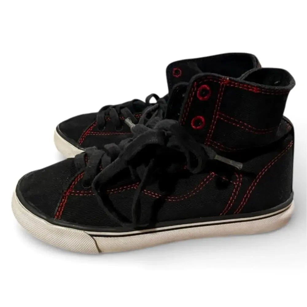 Pastry Skater Sneakers Boys 1 Black Red Textile Upper Kids Lace Up Retro Shoes